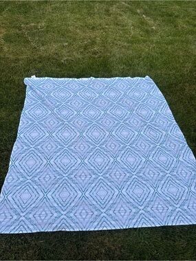 Commonwealth Teal Blue Geometric Shower Curtain